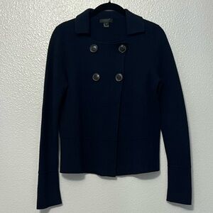 J. Crew Collection 100% cashmere double breasted cardigan sweater knit blazer S